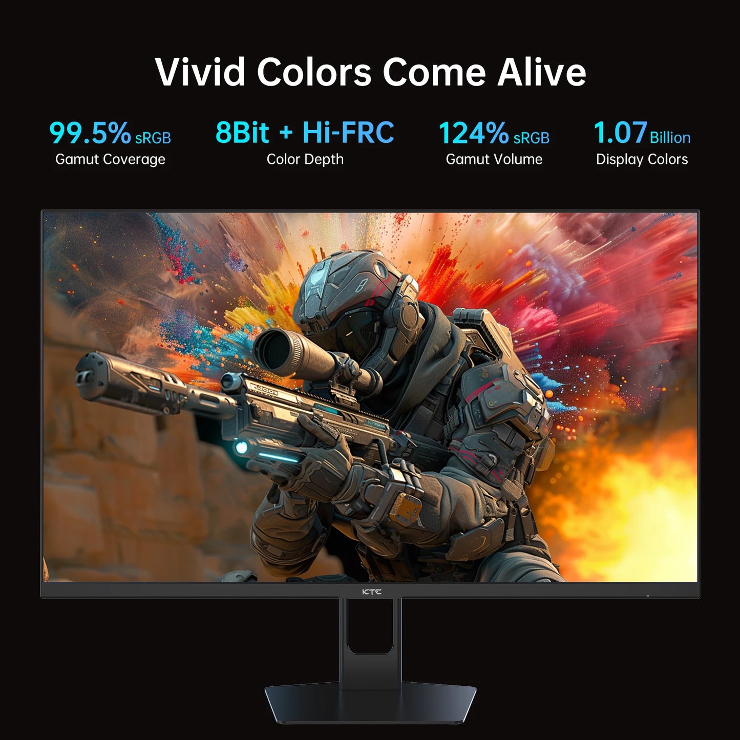 (H27T22 Upgraded Version)KTC H27T22C 27" Gaming Monitor 2560x1440 QHD 16:9 ELED 180Hz Fast IPS Panel Screen 1msGTG Response Time