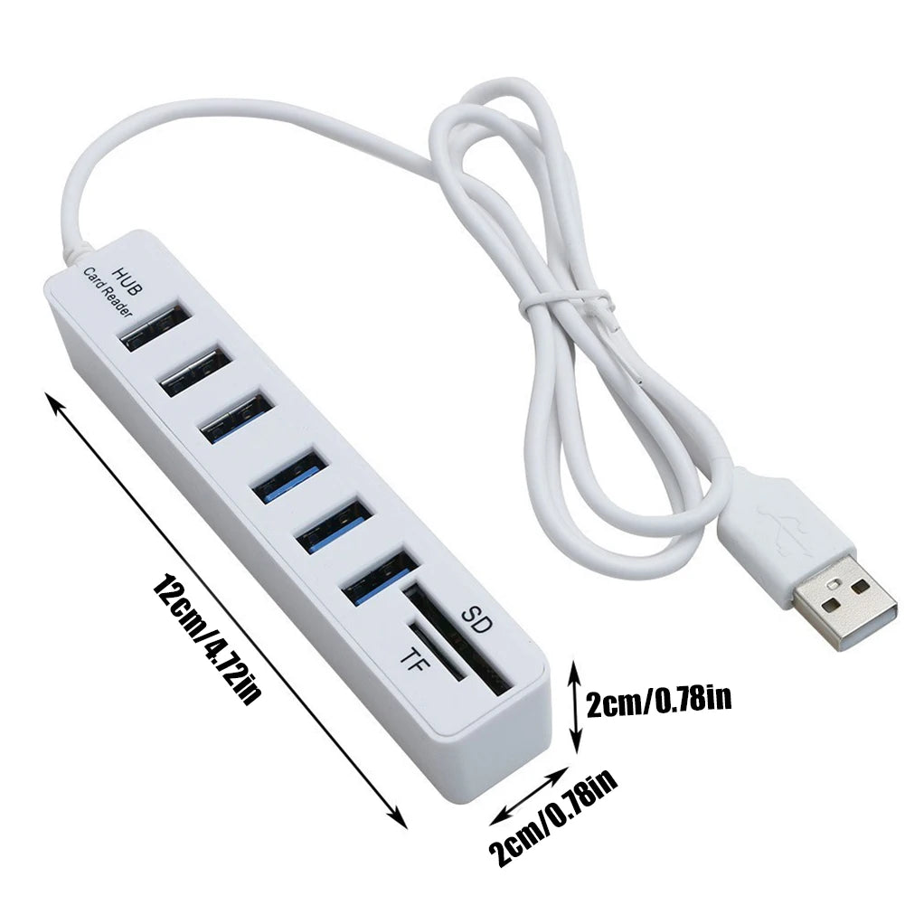 USB-Hub 2025: Hub Multi Splitter 6 Port - High Speed Transmission Memory TF Docking Station Collection