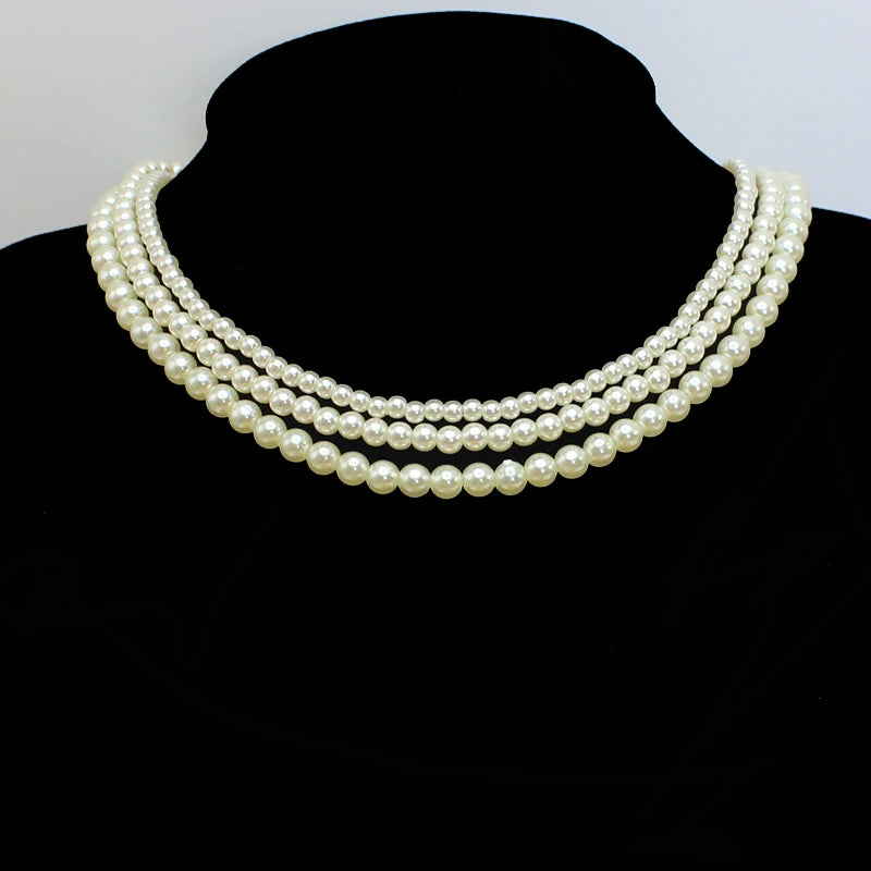 DAIZHEMEI GIFT Perlenkette Mit Anhänger - 42 5cm Beige