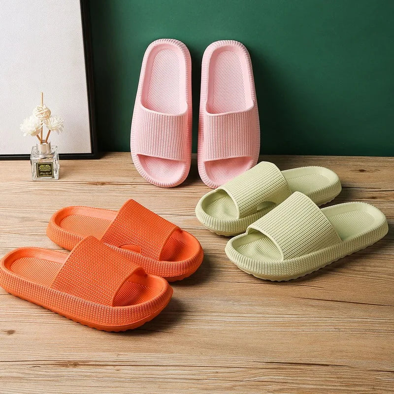 Frauen Dick Plattform Cloud Hausschuhe Sommer Strand Eva Weich Sohle Slide Sandalen Freizeit Männer Damen Innen Badezimmer Anti-Rutsch Schuhe