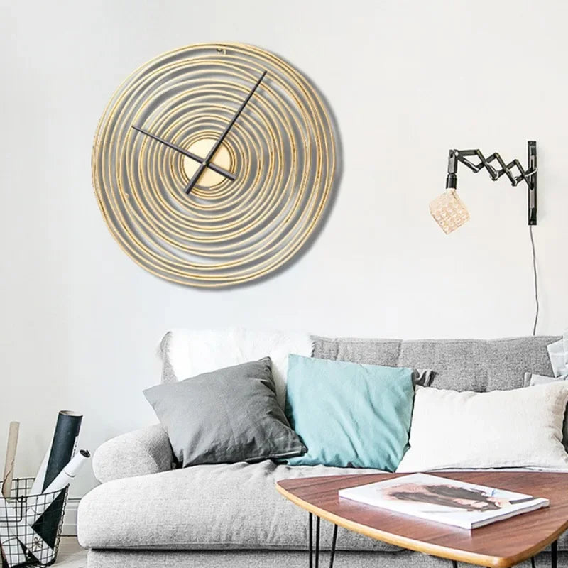 Fashion Creative Round Wall Clock Home Decoration for Bedroom Living Room Super Silent Design Metal Wall Hanging Clocks Watch