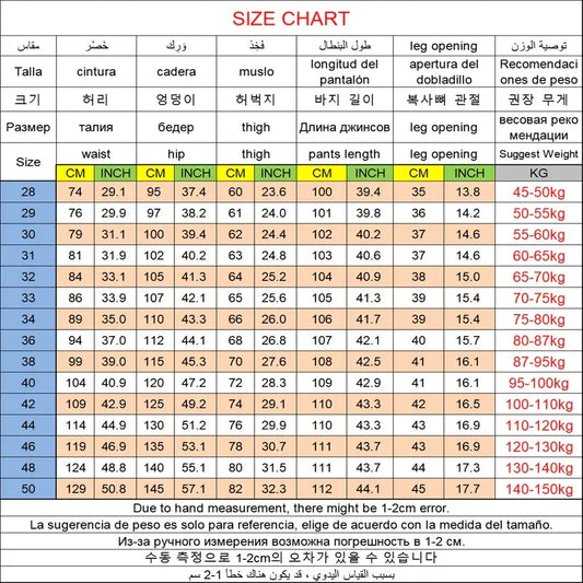 Jeans for Men Plus Size 44 46 48 50 Straight Cut elastic Denim Long Pants - Golden Bridge Store