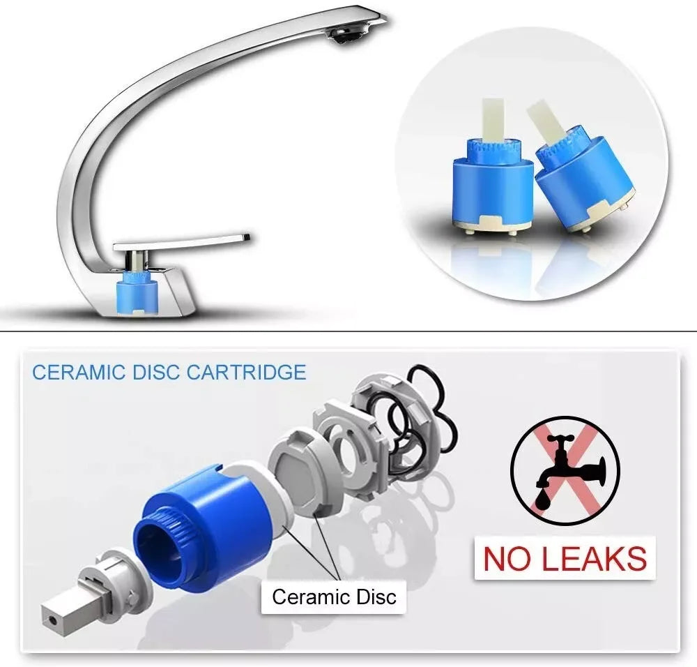 Chrome Basin Faucet Washing Basin Mixer Deck Mounted Cold and Hot Bathroom Faucet