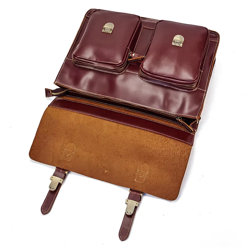 Luufan Aktentasche Rindsleder Business - 16 Zoll, 40x30x10cm