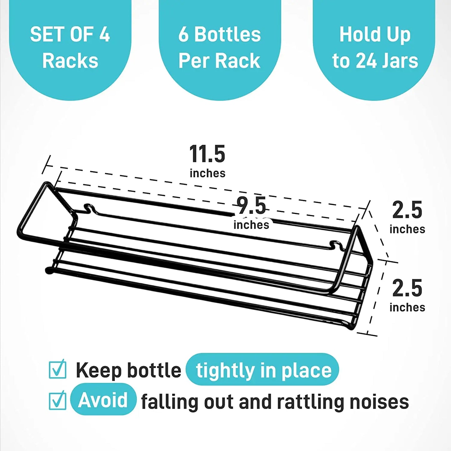 Choice Gewürzregal Wandmontage - 2er 4er Set, Metall