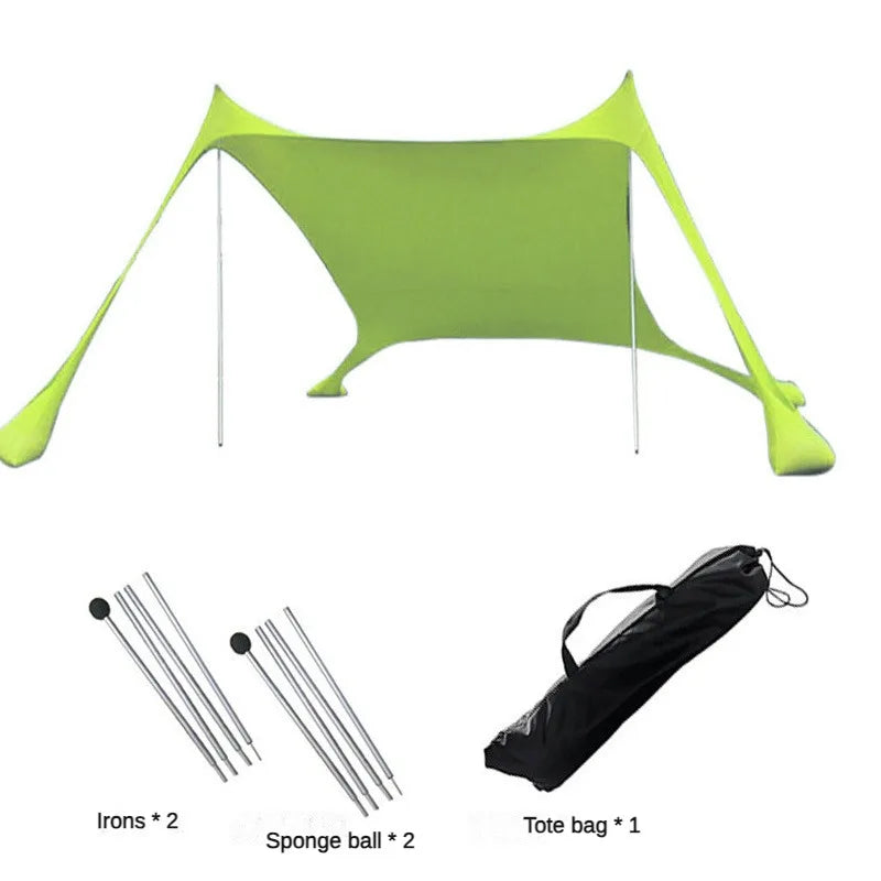 Outdoor Beach Sun Shade Portable UV Protection Family Camping Beach Tent Canopy with Storage Bag for Beach Camping Party Picnic