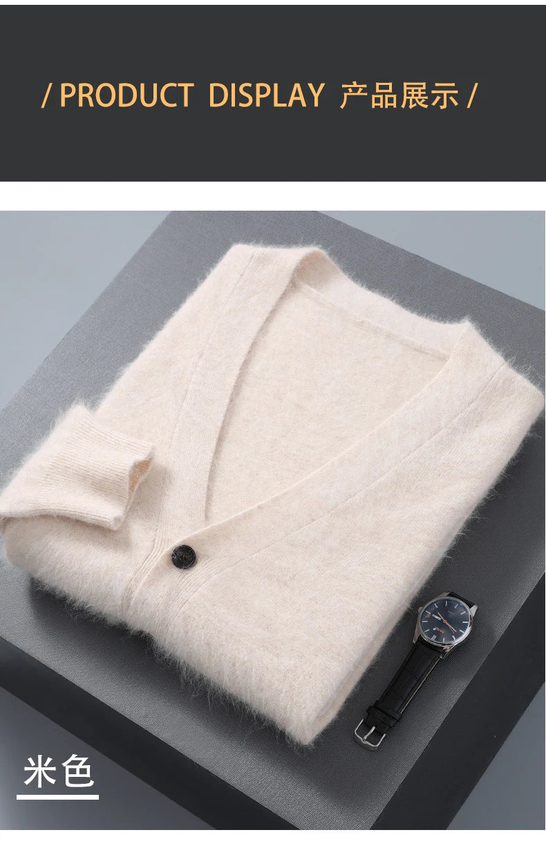 MVLYFLRT V-Ausschnitt Strickjacke - 100% Kaschmir Loose Fit