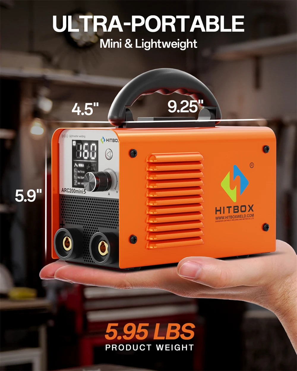 HITBOX Ultra-Mini Stick Welder MMA ARC/Lift Tig Welding Machine Hot Start Arc Force LED Digital IGBT Protable Home Welder Tool