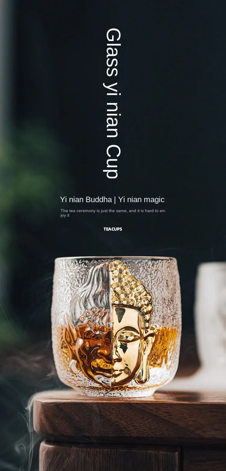 Master Cup Tea Set Luxury Crystal Glass Yinian Buddha Cup Jianzhan Household Cups Teaware Kitchen Dining Bar Home Garden