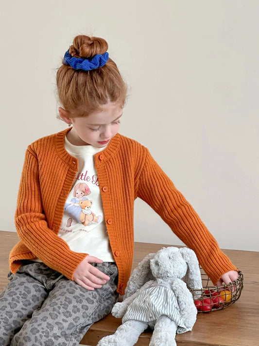 KoreanGirls Cardigan Stripe Design - Baumwollmischung Größe 3-6Y Reguläre Passform