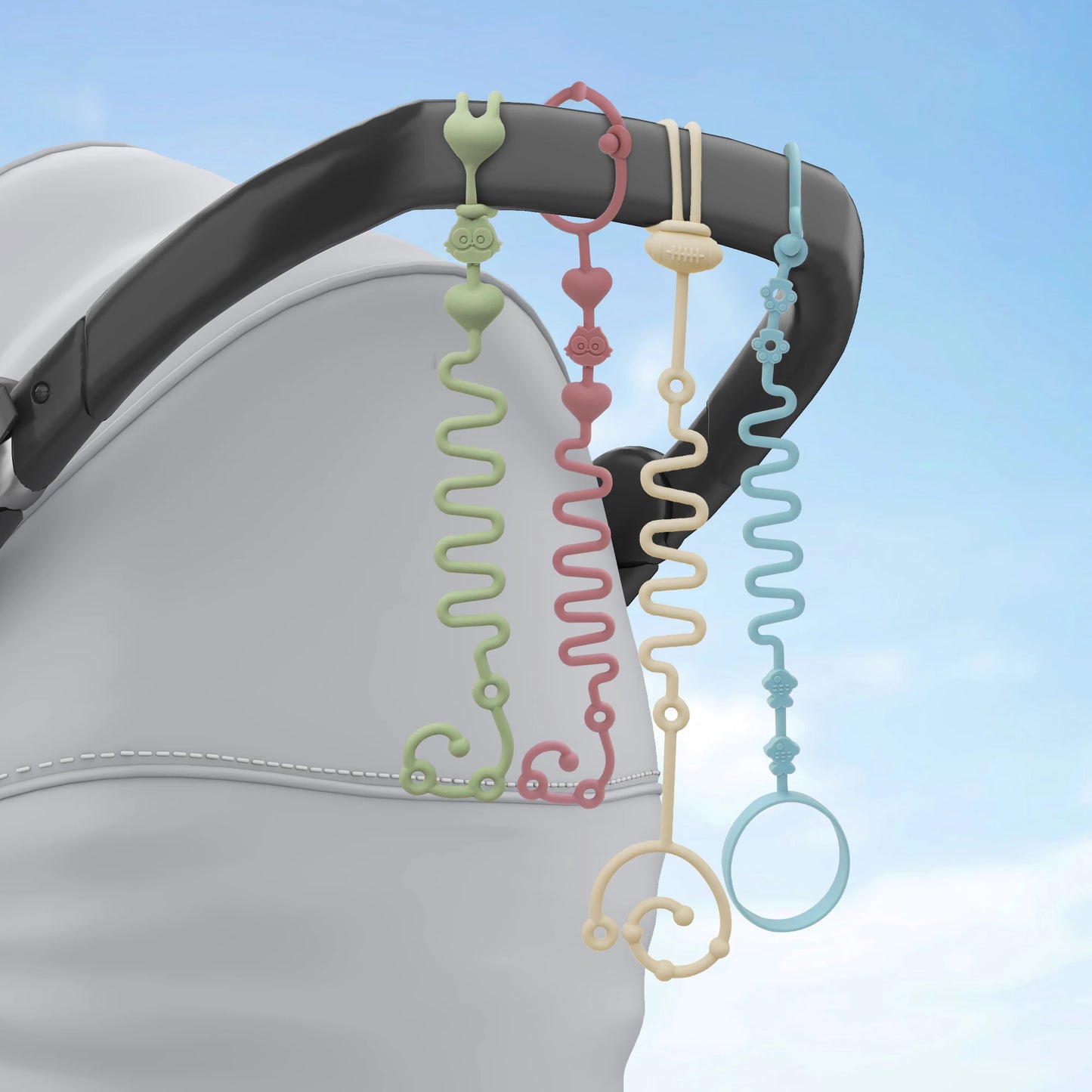 Lanț pentru suzetă din silicon Choice XK-LZ00007 - Set de 4, 22 cm