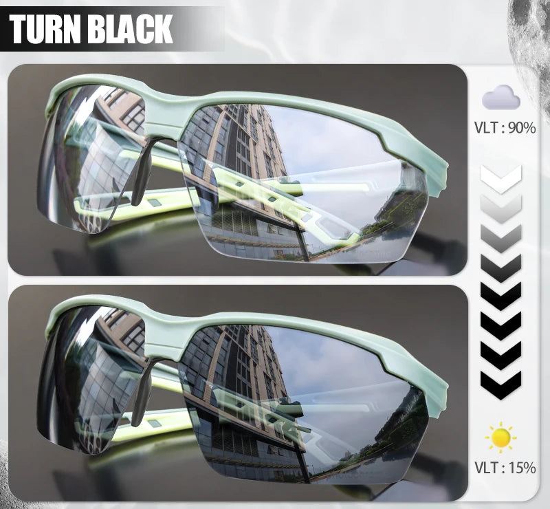 SCVCN Photochromic Cycling Glasses Men MTB Cycling Sunglasses Women Road Bike Eyewear UV400 Outdoor Sports Running Glasses