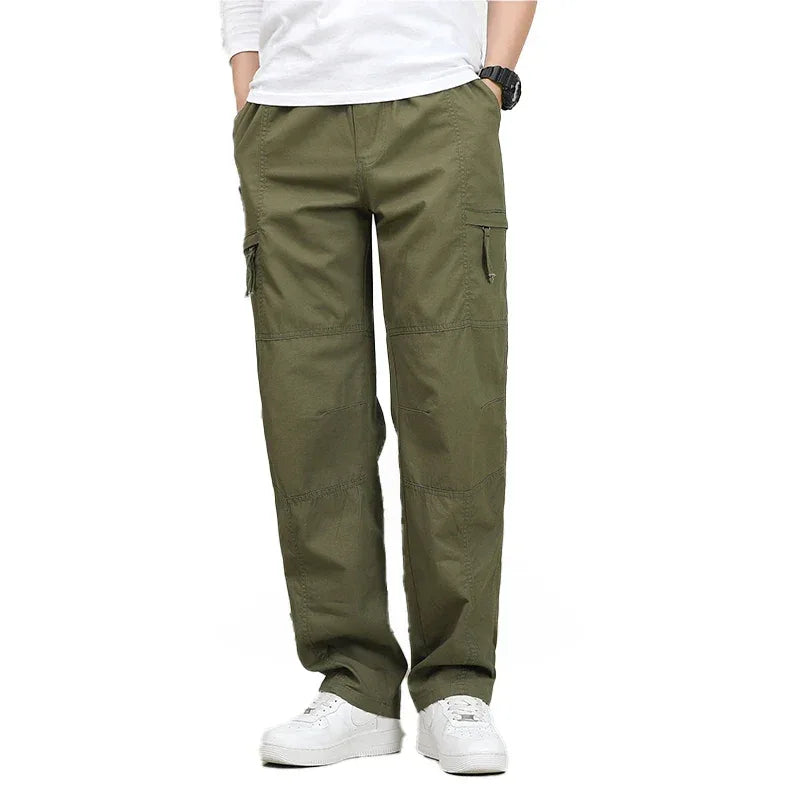 IPPOLICH Loose Fit Trousers Youth Workwear Pants New Cargo Pants Men's Loose Straight Oversize Clothing Men Casual Street Pants - Golden Bridge Store