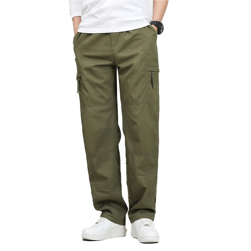 IPPOLICH Loose Fit Trousers Youth Workwear Pants New Cargo Pants Men's Loose Straight Oversize Clothing Men Casual Street Pants