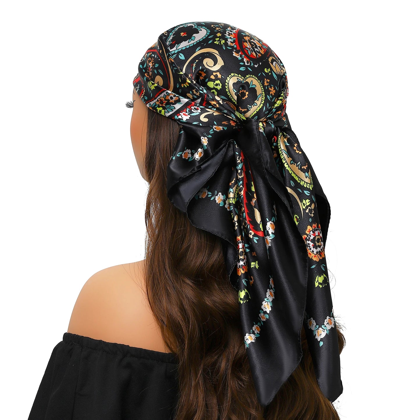 Kopf Foulard Seidenglanz - 90x90 cm Polyester weich