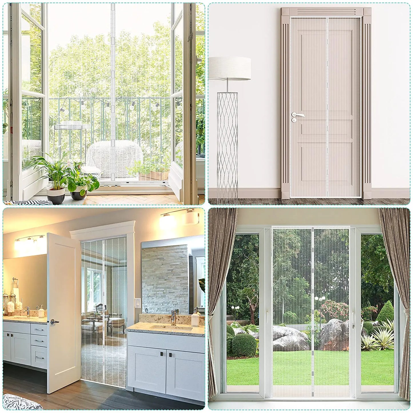 Magnetic Screen Door Retractable Mesh Doors Pet Net Patio Hands Free Magic Closure Mosquito Curtain Heavy Duty Kid Friendly