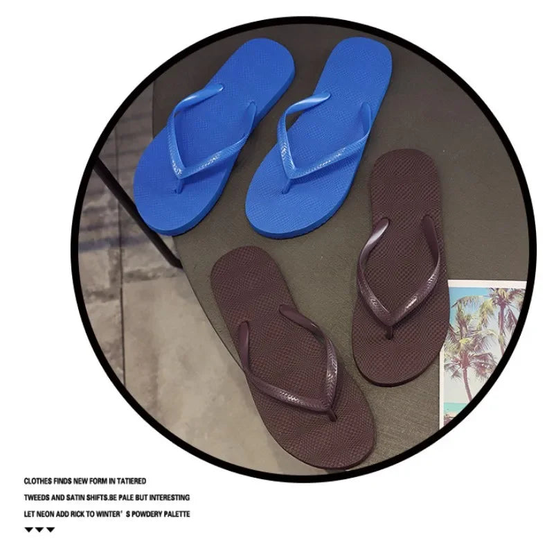 Women Summer Slippers Solid Beach Flip Flops Anti-slip Slipper Casual Shoes Home Shoes Women Simple Comfortable Beach Shoe