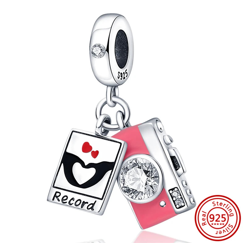 925 Silber Einkaufstasche Koffer Reisepass Handtasche Kamera Liebe Reise Leben DIY Perlen für Original Pantaro Charms Armband Schmuck