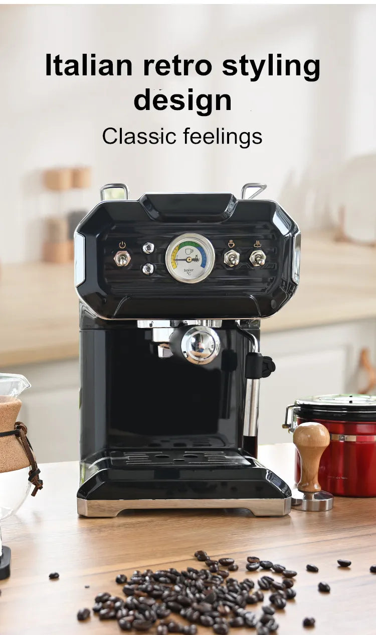 Semi-Automatic Coffee Machine Household Small Italian Concentration High Pressure Extraction Foaming Steam All-In-One Machine