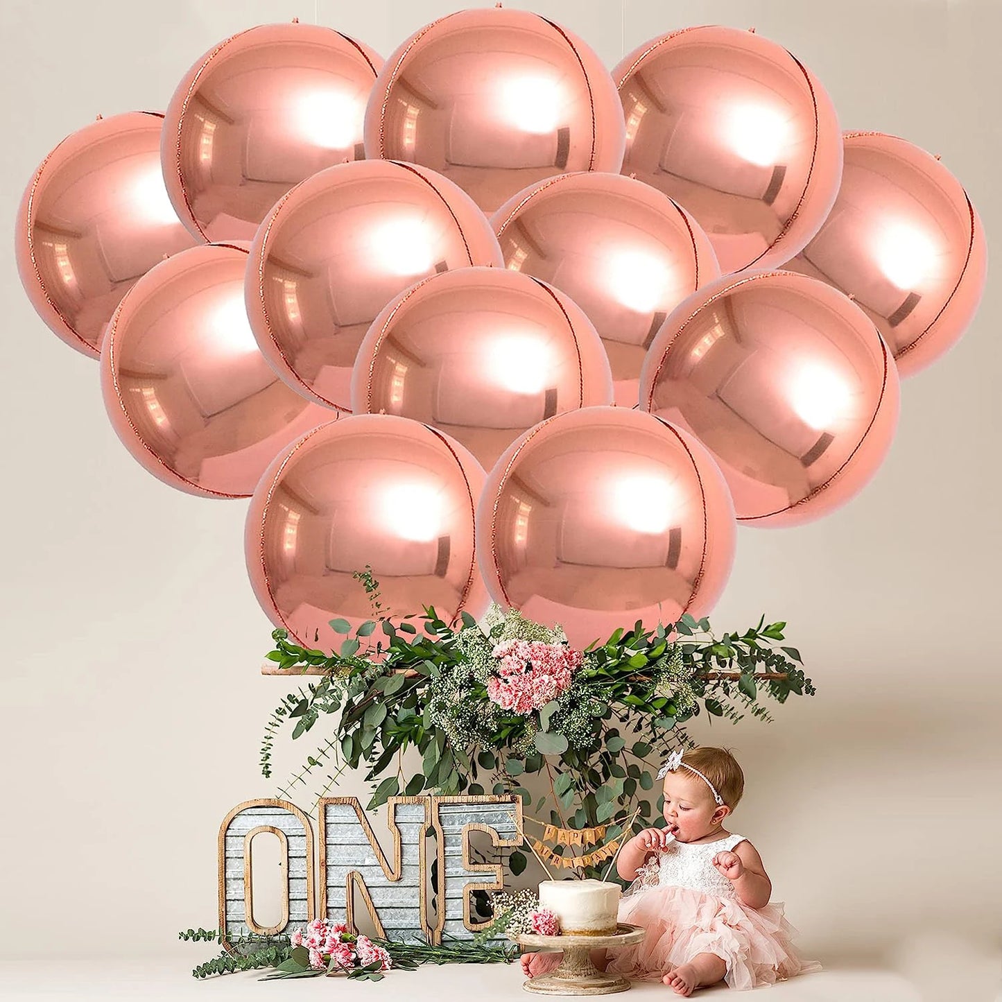Rose Gold Crown Digital Balloon Set 32inch Number Balloons Foil Ballon Happy Birthday Party Decoration Baby Shower Supplies