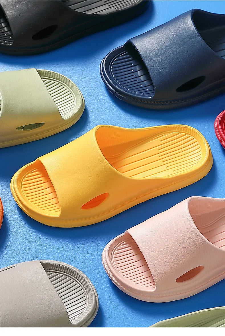 New Soft EVA Slippers Couples Home Slipper Outdoor Beach Summer Sandals Bath Men Flip Flops Non-Slip Women Thick Sole Shoes