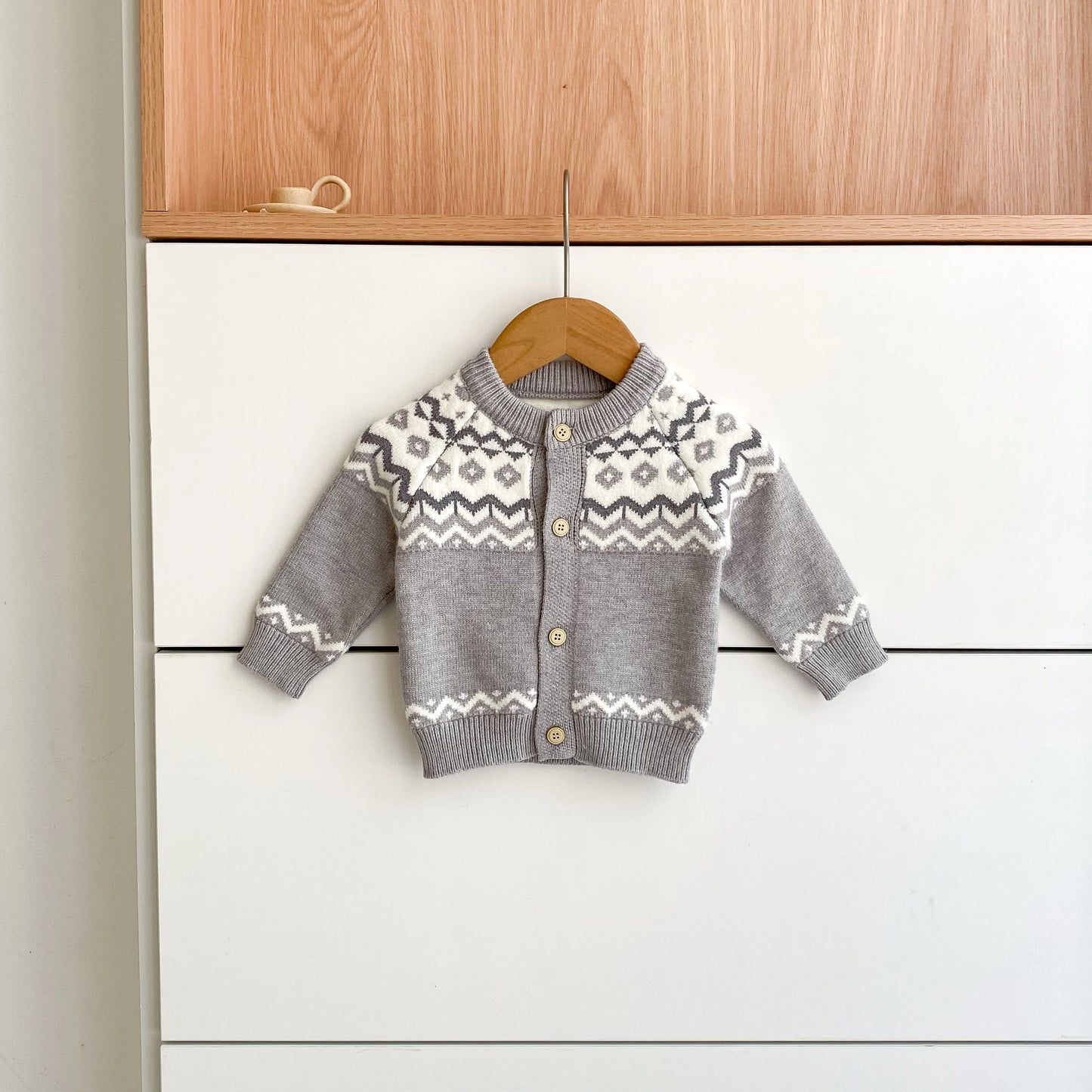 YSUBESTCN Kinder Strickjacke - Warmes Strickoberteil Für Kleinkinder, Größe 0-2 Jahre, Material Wolle, Verschluss Knopf