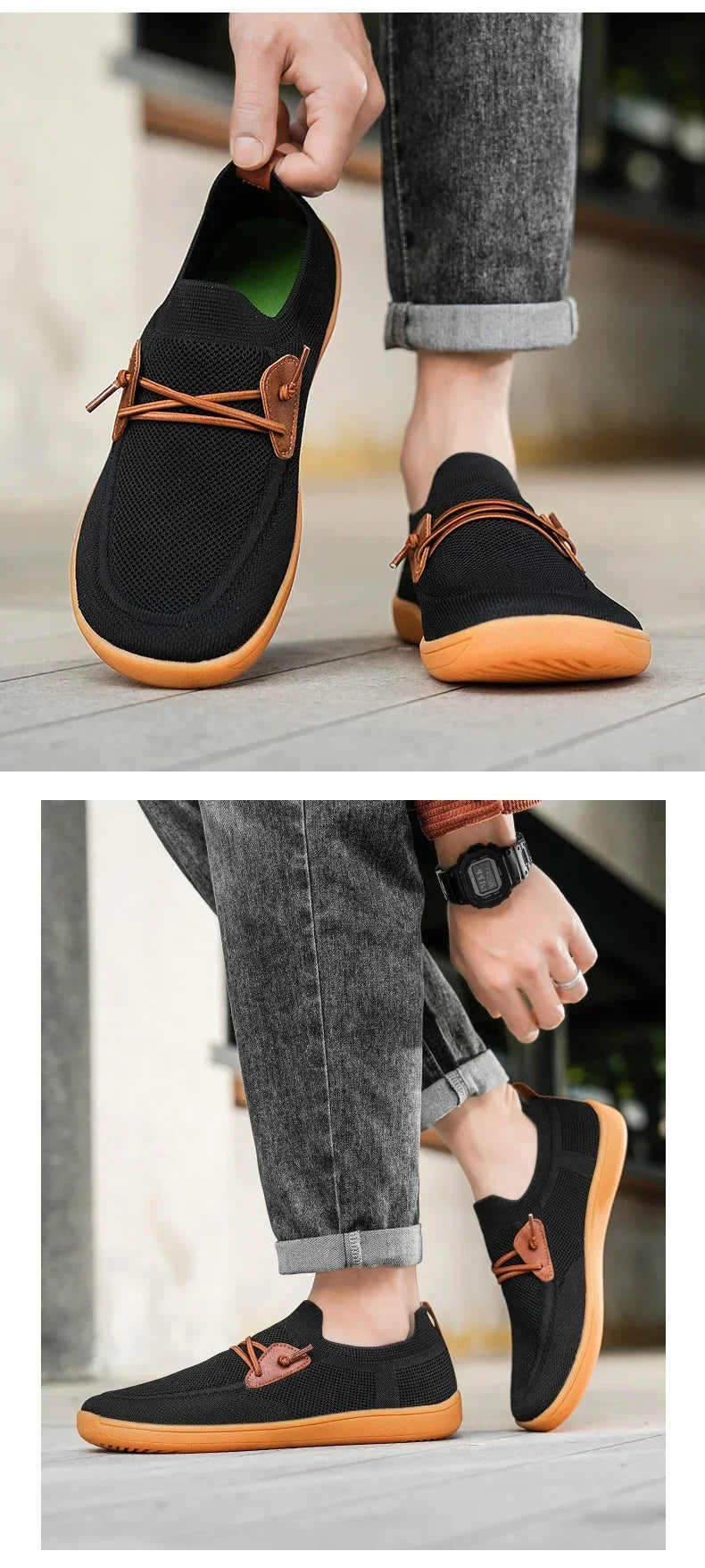Men Casual Sneakers Minimalism | Zero Drop Sole | Walking Shoes Outdoor Breathable Non-slip Flats Loafer Mens Driving Shoes 2025