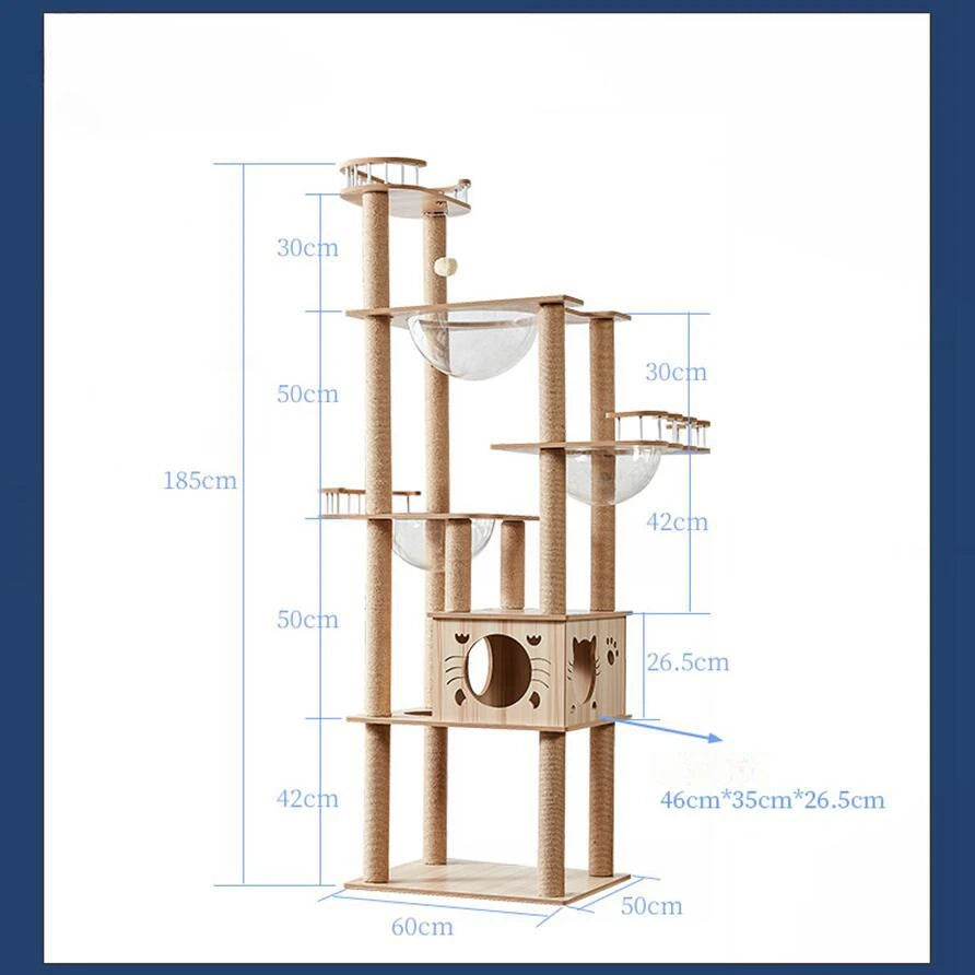 Seven-story Luxury Cat Villa Multi-Story Cat Tree House Scratch-resistant and Wear-resistant Sisal Grabbing Posts cat tree