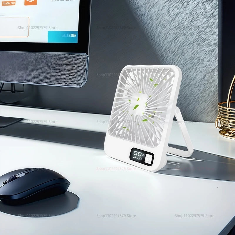 2025 New Small desktop fan USB charging Multi-scene use Car fan Camping fan Home office portable quiet outdoor simple summer fan