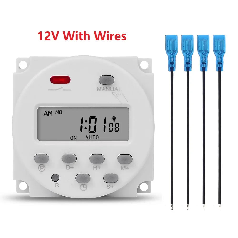Gaqqee 1 Second Interval 12V 24V 110V 220V Digital LED Timer Switch 7 Days Weekly Programmable Time Relay Programmer CN101S - Golden Bridge Store