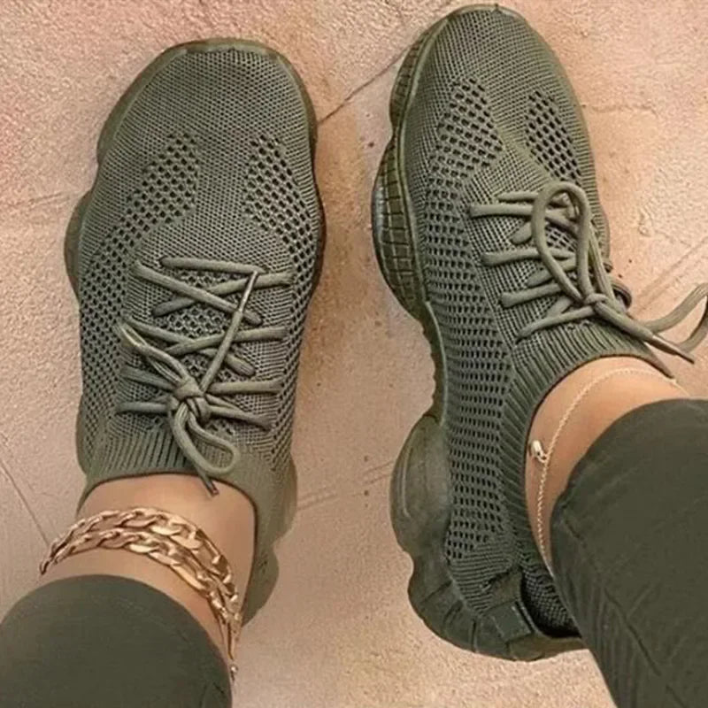 Women Sneakers Mesh Shoes Flats Breathsble Walking Casual Sport Shoes Female Comfort Ladies Plus Size Tenis Feminino Gym Shoes
