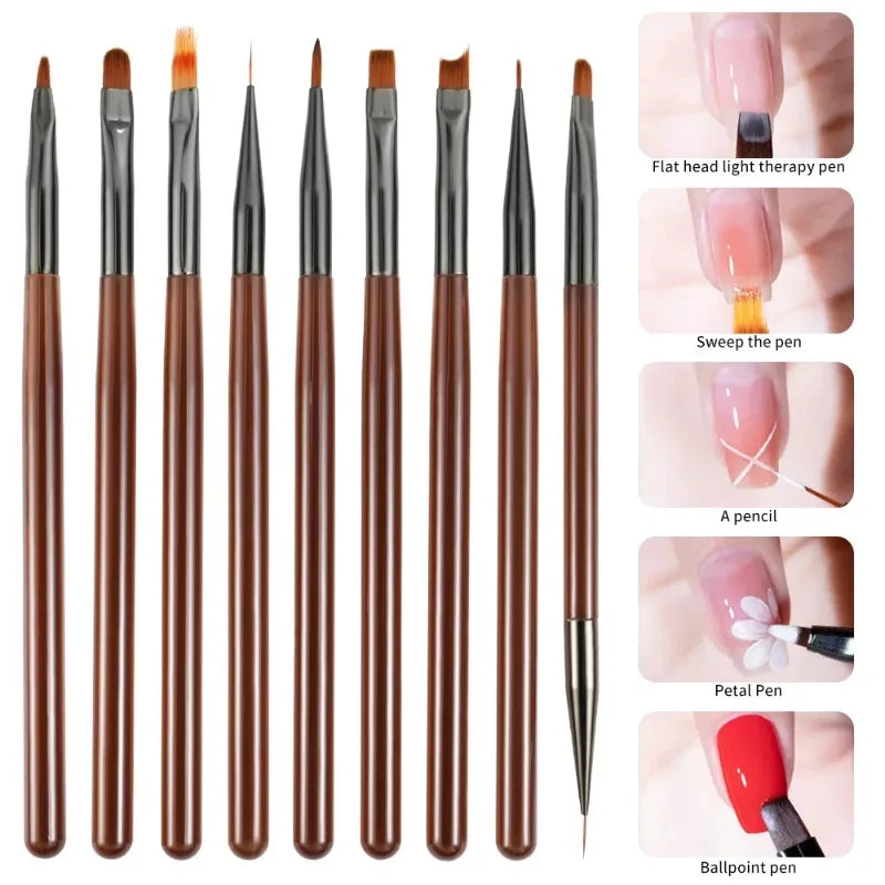 Choice Nagel Pinsel Set Präzision - 9 Stück Kunststoff