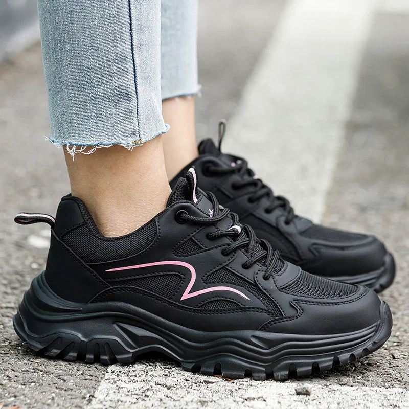 New Fashion Women Safety Shoes For Work Safety Boots Breathable Steel Toe Puncture Proof Sport Work Sneakers Slip-resistant