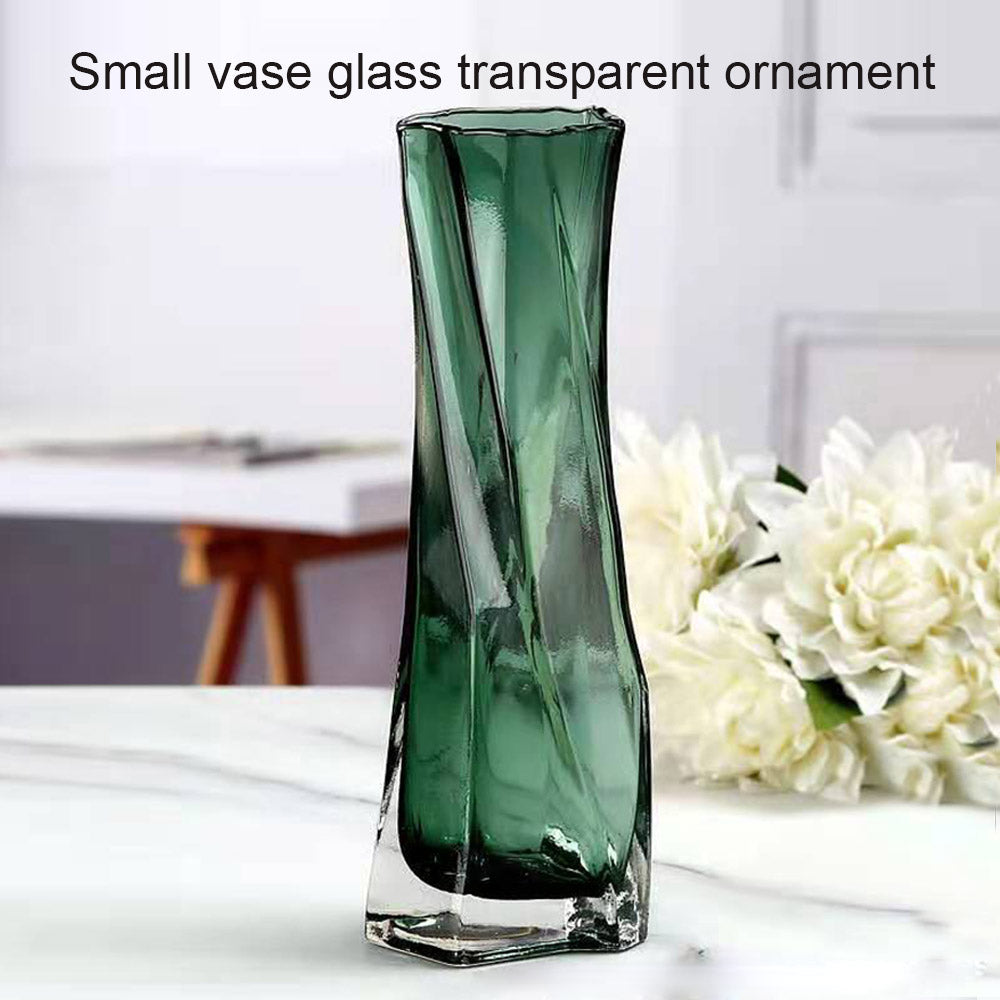Twisted Glass Flower Pot Simple Art Design Creative Irregular Crystal Vase Container For Home Plants 3 Sizes