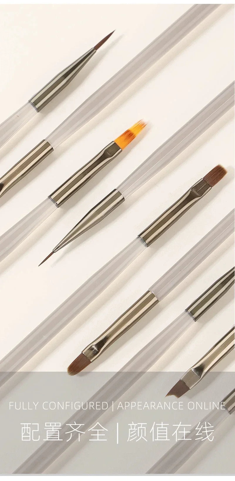 Set de 9 pensule pentru gel UV Choice Nail Art - 9 bucăți acrilice