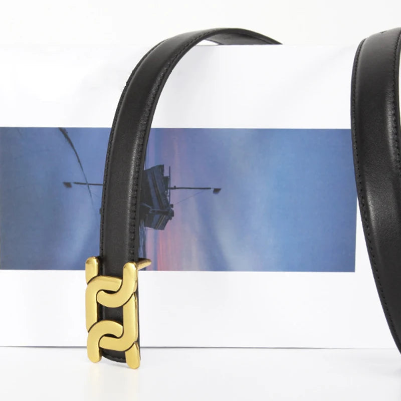 DINISITON Retro Damen Gürtel Lederoptik - 2.4cm 6.1x3.1