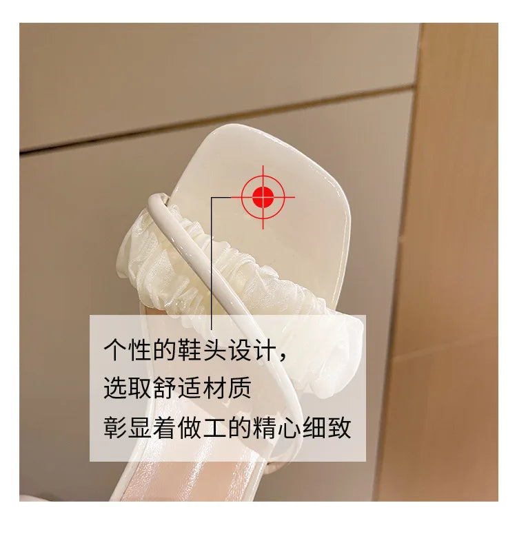 Elegant Women Crystal Shoes Summer Pumps Sandals Jelly Slippers Open Toe High Heels Women Slippers Shoes Heel Clear Sandals