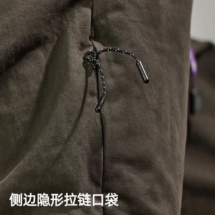 Baggy tapered casual pants cotton autumn and winter weight trousers men's overalls