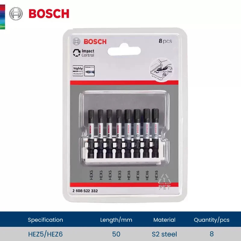 Bosch Resistant Impact Bits for Screwdriver Drill Accessories S2 Steel Metal Drills Bit Set for Bosch GDR/GDX Series Power Tools