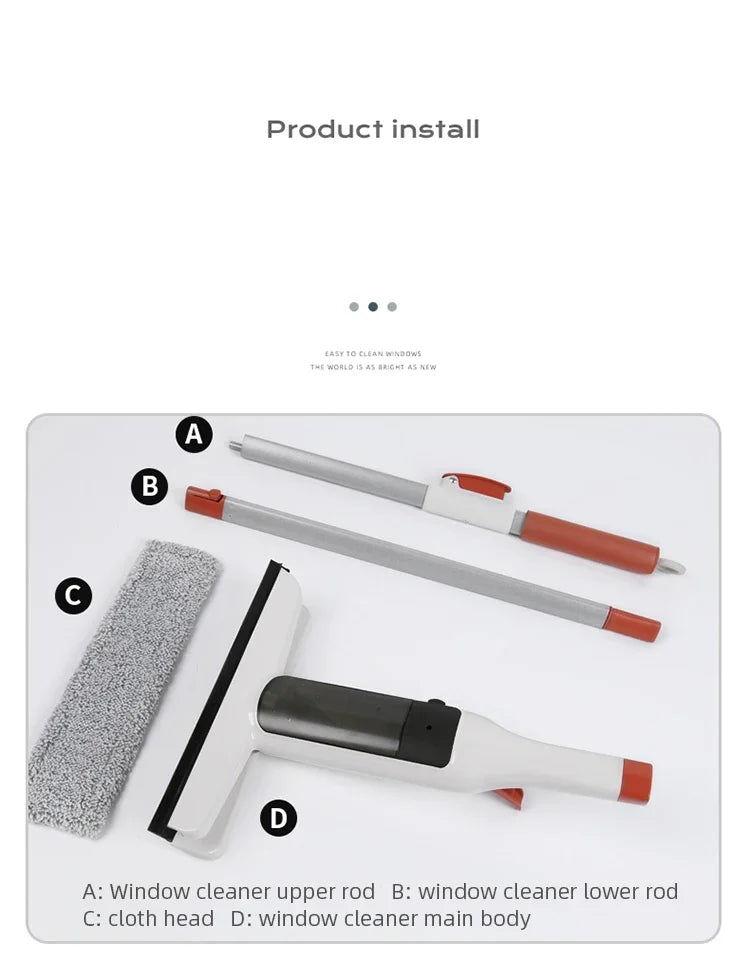 Soluție de curățat geamuri multifuncțională SprayMop - 400ml 12W 30cm