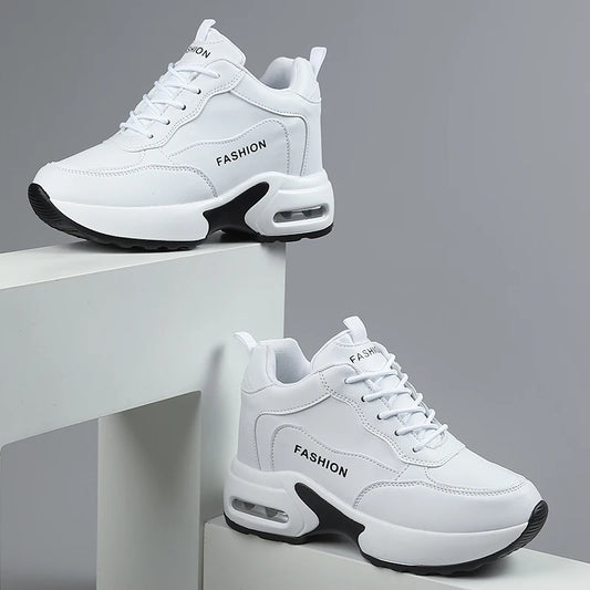 Women Sneakers Thick Soled White Height Increasing High-quality Sports Trend Fashion Walking Breathable Casual Shoes for Women