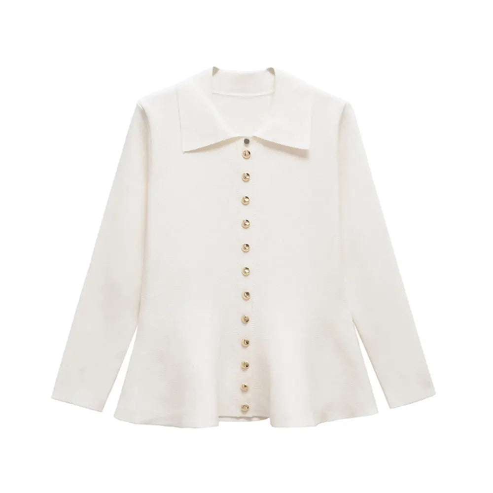 TRZA Strickjacke Reverskragen - Knopf, Stretch, Regular