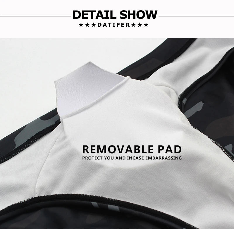Datifer Summer Mens Shorts Swim Briefs Beach Sexy Removed Breathable Pad Printing Plus Size Bermudas Masculina Swimming Shorts