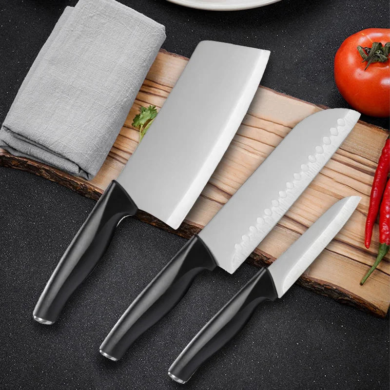 Edelstahl Küche Messer Set Werkzeuge 2025 - Geschmiedet Küche Messer Schere Schäler - Chef Slicer Paring Hackmesser Geschenk 5 Stück Set