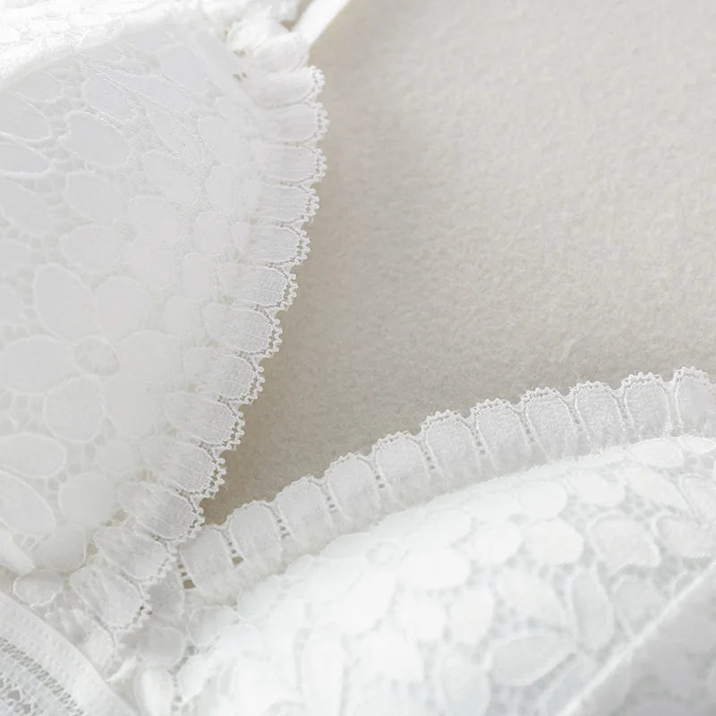 elegant Floral Lace Bra Top For Women Push Up Female Lingerie breathable Bralette Removable Pad Thin Fashion New Wireless Bras