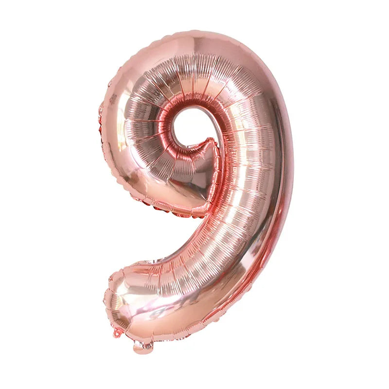 YONGSNOW 32Zoll Zahlenballon - Aluminiumfolie Rosegold