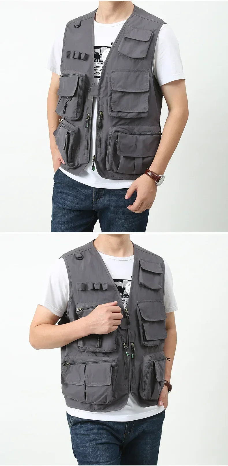 OutGear MultiPocket Jagdweste - 12 Taschen, Mesh, L