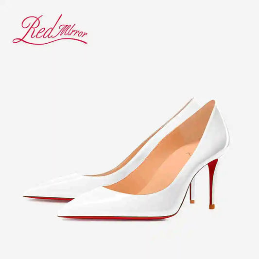 Women's elegant high heel shoes Luxury Brand Black Women heels shoes woman 2025 trend Red Shiny Bottoms Pointed Toe elegant Pumps