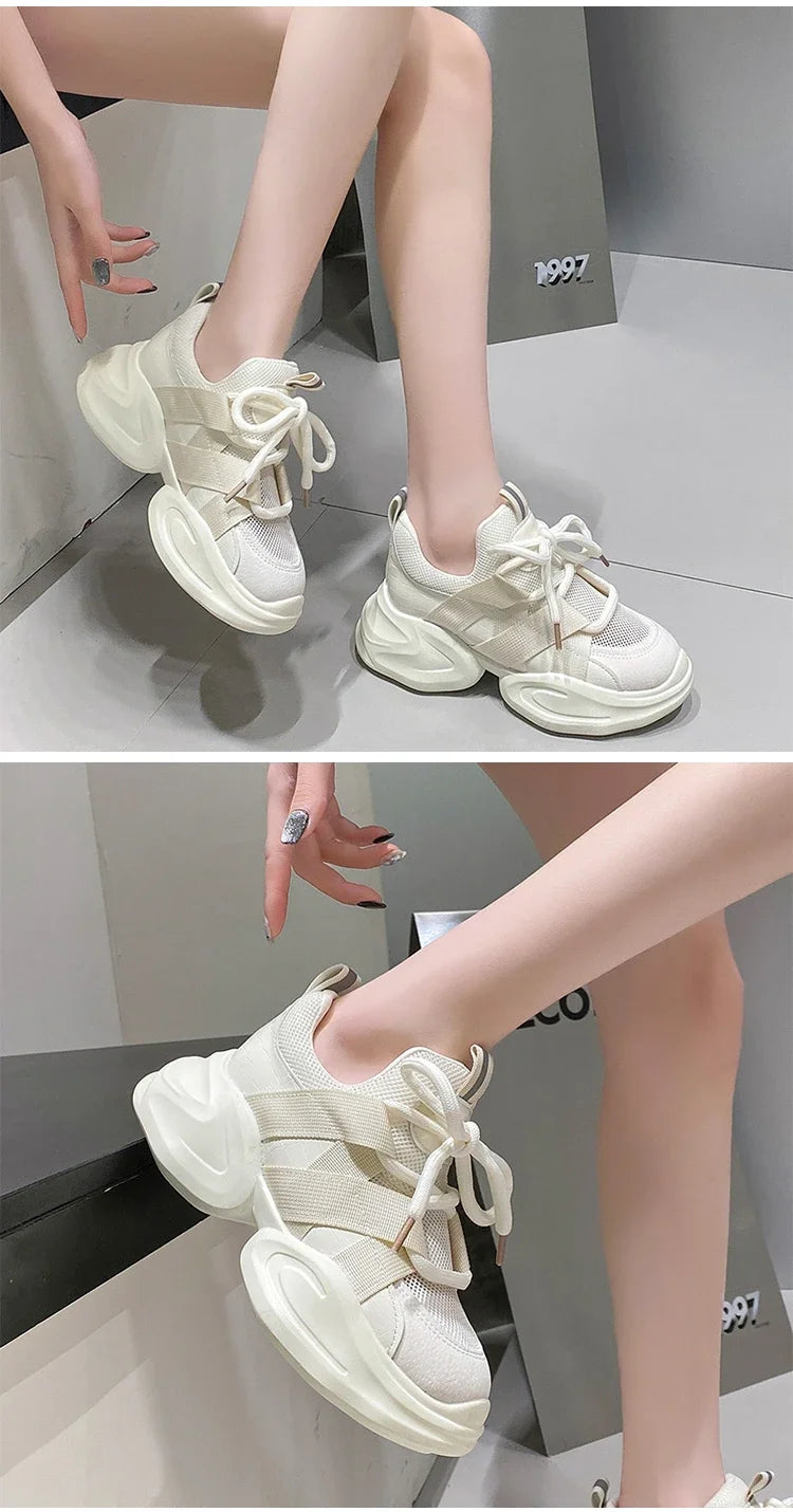 GXMGST Damen Sneaker Atmungsaktiv - PU Material, Flach