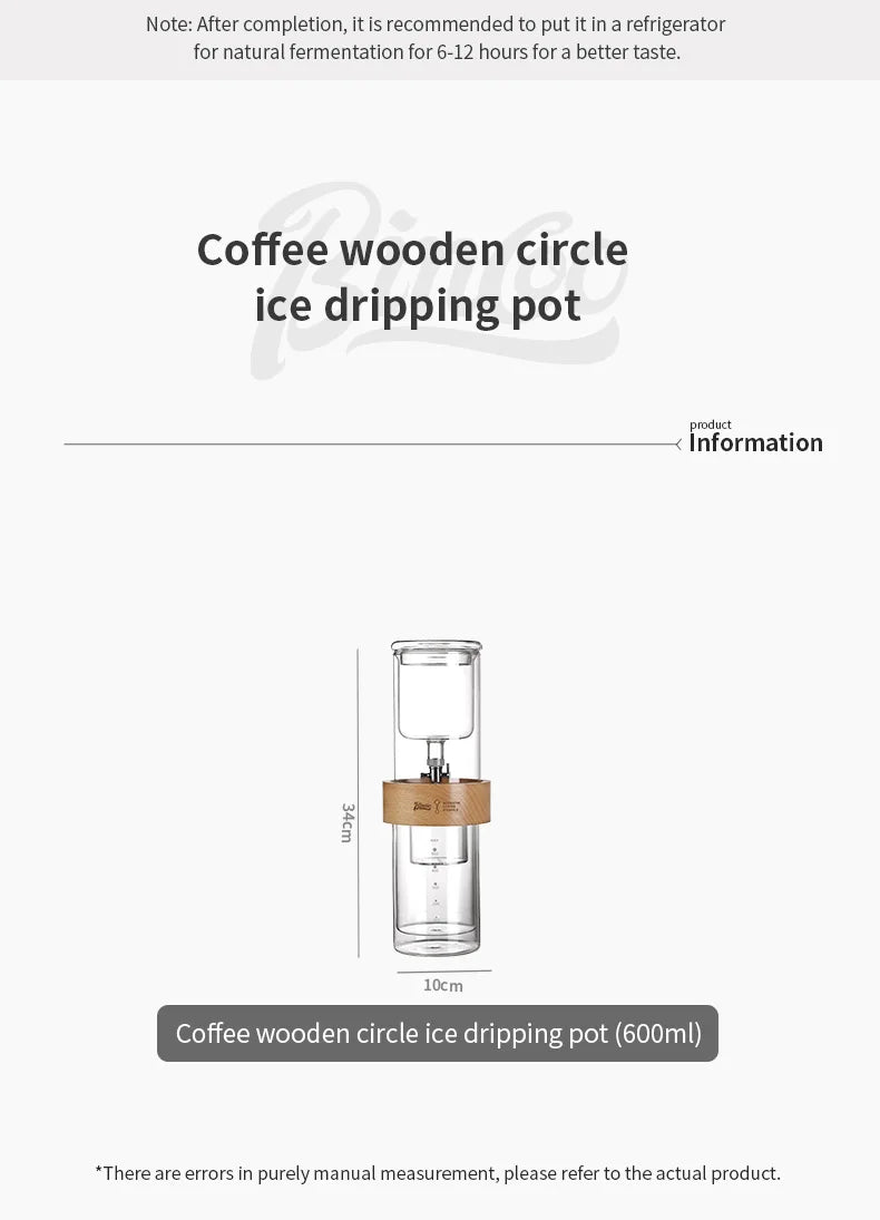 Glass Ice Drip Cold Brew Coffee Pot Portable Ice Cold Drinking Coffee Maker Home Kitchen Use Pour Over Kettle Removable Cleaning